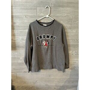 Vtg Walt Disney World Sweatshirt Adult Med Grumpy‎ Embroidered Pump Up the Grump